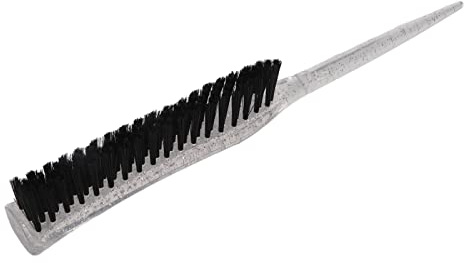Xiuganpo Spazzola per Stuzzicare Manico Glitterato Pettinatura Posteriore in Nylon Morbido Spazzola per Acconciature per Aggiungere Volume Materiale in Nylon ABS Viaggio per Parrucchiere (SILVER)