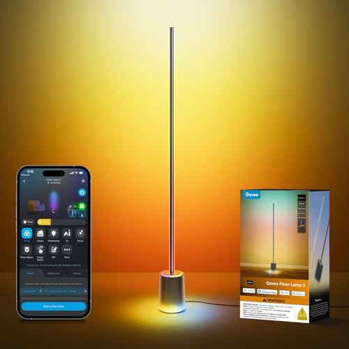 Govee Stehlampe 3, RGBWWIC Smart LED, 2100 lm, Dimmbar, Matter, Schwarz