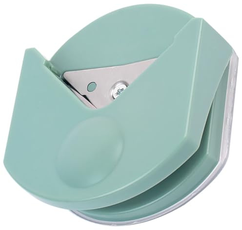 GRADENEVE Cortadora de Esquinas para Manualidades en Color Verde Suave, Herramienta de Recorte de Fotos y Papel Matriz de Acero Inoxidable, Compacta y Portátil para Scrapbooking y Álbumes