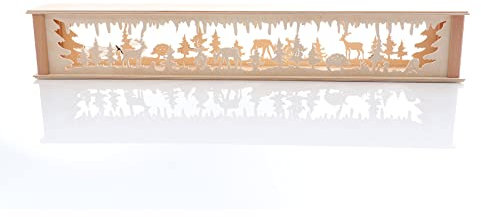 Rudolphs Schatzkiste Schwibbogenerhöhung mit Waldtieren und Beleuchtung BxHxT 72x10x10cm NEU Lichterbogen Fensterbogen Spitzbogen Erzgebirge Seiffen Weihnachten Licht Holz Dekoration Beleuchtung