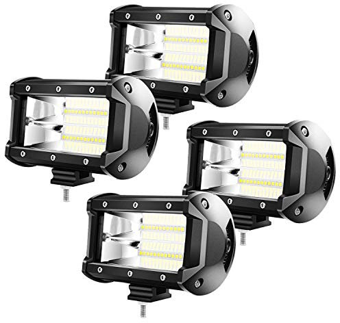 Froadp 4x 72W Fari Supplementari per Moto a LED Faro Barra Luminosa Offroad Proiettori Impermeabile IP67 Luce di Retromarcia Set Lampada da Lavoro per Camion Trattore SUV UTV ATV