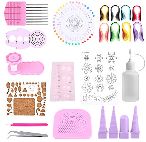 Bewinner Juego de Herramientas de Tiras de Papel Quilling de Bricolaje Herramienta de Artesanía de Papel para Principiantes, Quiller Avanzado, para Decoración de Oficina,Hogar (Color al Azar)