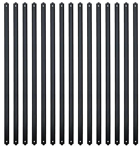 Myard 32-1/4 Inches Grooved Flat Straight Aluminum Deck Balusters Furniture with Screws for Wood Composite Facemount Deck Railing (25-Pack, Matte Black)