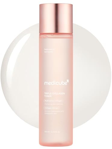 medicube Tonique au Triple Collagène Hydrolysé - Hydratation Profonde pour une Peau Lisse - Formule à Absorption Rapide - 140ml