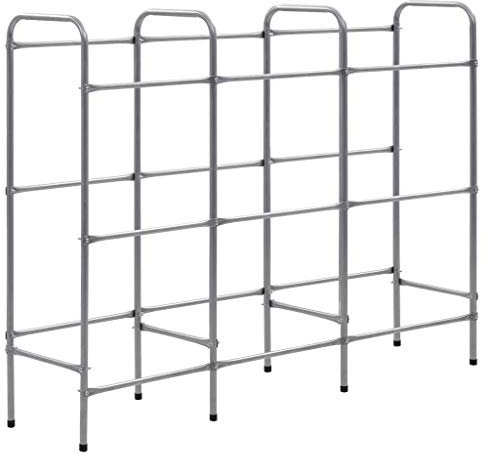 Festnight Kastenregal für 9 Kisten Flaschenkastenregal Getränkekistenregal Kastenhalterung Getränkeregal Kistenregal Flaschenkastenständer Kistenhalter Silber 145 x 33 x 116 cm Stahl