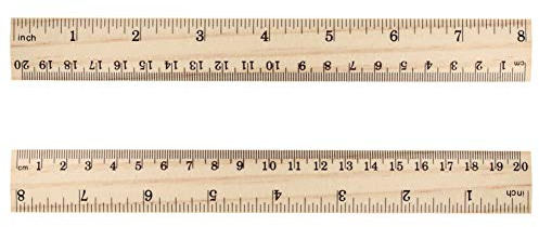 Utoolmart Holzlineal, 20 cm, 2 Maßstäbe, Bürolineal, Holz, Messlineal, weiß, 2 Stück