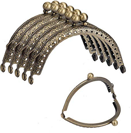 MengH-SHOP Cerradura para Fabricación de Monederos 8.5cm Marco de Bricolaje Beso Broche Marco Cierre Monederos Boquilla de Bolso para el monedero arte de la fabricación DIY 10 Piezas (Bronce)