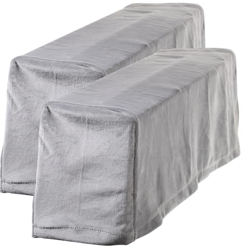 ROSENICE Lot De 2 Housses D'Accoudoir De Canapé Universelles, Extensibles Et Douces, ProtèGe-Accoudoirs en Polyester Gris pour Maison, Bureau Et Magasin, 50x20x12 Cm