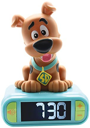 LEXIBOOK, Scooby-Doo, Nightlight alarm clock, Sounds and Melodies, LCD Backlit screen, Luminous, Snooze, Brown/Green, RL800SD