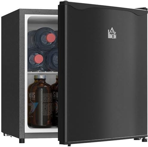 HOMCOM Mini Freezer Countertop, 1.1 Cu.Ft Compact Upright Freezer with Removable Shelves, Reversible Door for Home, Dorm, Apartment and Office, Black