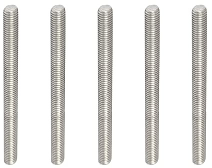 Rebower Entièrement Fileté Tige Acier Inox 304 Droite Main Tige Barre Goujons, [pour Cintres et Pinces et Boulons en U] - M10 x 150mm Mâle Fileté /Argent/ 5Paquet