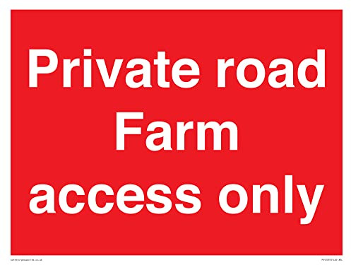 Señal de acceso de granja privada – Cartel Propiedad Privada – 400 x 300 mm – A3L