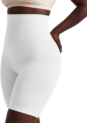 Conturve Pantaloncini modellanti a vita alta - Shapewear per donne controllo della pancia da S a Plus-Size, bianco, M/L
