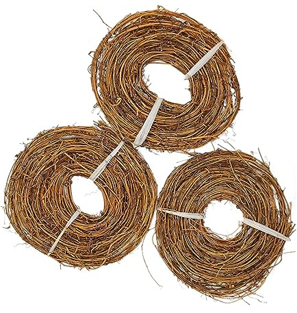 DIY Crafts Natural Grapevine Twig Garland Wreaths Decor 15-Feet for Wedding House Holiday Door Wall Decor (3PCS Green)