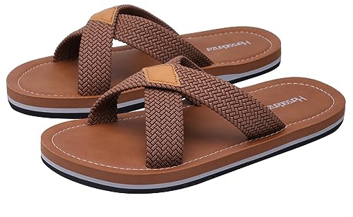 Harssidanzar Men's Cross Slide Outdoor Summer Sandals Saddle 8.5 KM229UK