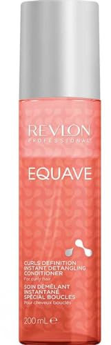 REVLON PROFESSIONAL EQUAVE Curls Definition Instant Detangling Conditioner, 200 ml, entwirrender, veganer Leave in Sprühconditioner für lockiges Haar, 2-Phasen Haarpflege für Locken
