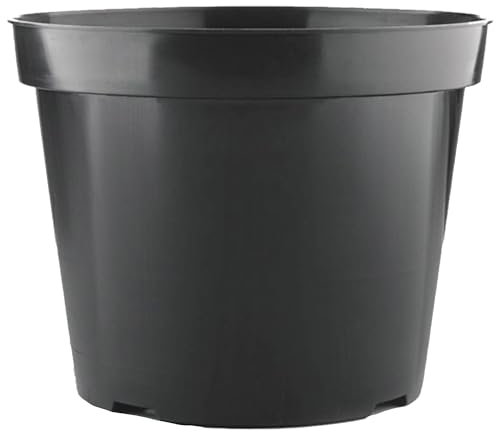 10 x 4L Easy Release Black Plastic Plant Pots, Large And Small Plant Pots Outdoor or Indoor Flower pot for Healthy Root Growth Lightweight & Weather Resistant for Flowers, Plants And Herbs