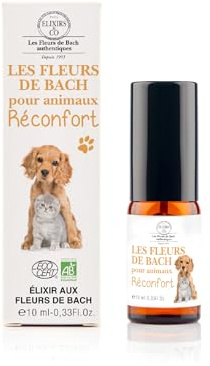 Elixirs&CO – Bio-Bachblüten für Tiere 10 ml – Mundspray – beruhigend für Katzen, Hunde, ängstliche Tiere, Angst, Phobien – 100% natürlich – hergestellt in Frankreich
