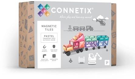 CONNETIX Magnetbausteine Pastell Transportieren Packen, 50 Stück