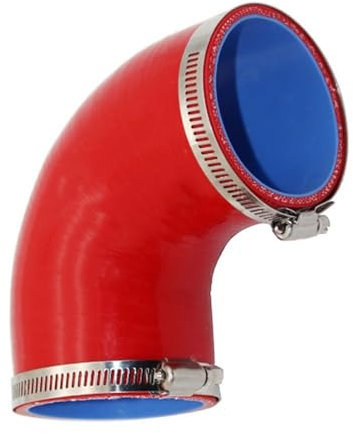 Ablaufschlauch Roter Silikonschlauch, 90-Grad-Anschluss, Auto-Ladeluftkühler, Turbo-Ansaugrohr-Kupplung Wasserpumpe(Color:76MM)