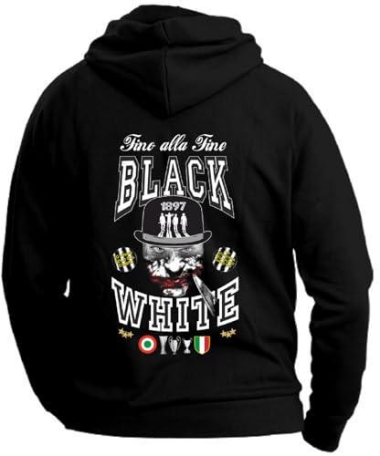 ORIGINAL FAKE Felpa nera con marsupio e cappuccio con la stampa Fino alla fine TAGLIE XL COLORE NERO