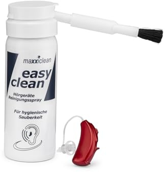 Easy Clean Hörgeräte Reinigungsspray - Hörgerätereiniger 50ml - Spezialflüssigkeit | Sicher dank flüchtiger Formel - Hörgeräte Reinigungsbürste - Reinigung Hörgeräte & Ohrpasstücke - Hörgeräte Zubehör
