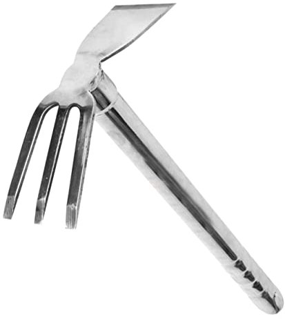 Gogogmee Houe en Acier Inoxydable Une Petite Houe Kit De Culture De Crinière De Lions Outil De Binage De Jardin Outil De Jardin Houe Outils De Désherbage Jardinage Pioche Silver