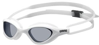 ARENA Unisex Junior 365 Swim Goggles for Kids Ages 6 to 12 Non-Mirror Shatterproof Lenses No Leak Anti-Fog Coating, Smoke/White/Clear