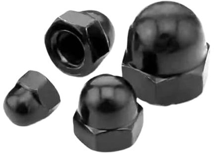 LIUCH 1/5/10 Stück M3 M4 M5 M6 M8 M10 M12 Schwarz 304 A2-70 Edelstahl Sechskant-Hutmutter DIN1587 Dekorative Abdeckung Halbkuppelmutter(10pcs M3)