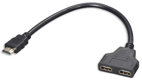 HDMI Splitter 1 in 2 out, HDMI Splitter for Dual Monitors, Multi Connector Male to Female, HDmi Monitor Adapter 2 Port Hdmi Splitters Support for LED LCD DVD TV Dual Monitors