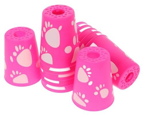HOODANCOS 12 Stück Becher Stapelspiel Aus Kunststoff Kleiner Stapelbecher in Pink Für Wettkampf Party Und Schnelligkeitsspiel