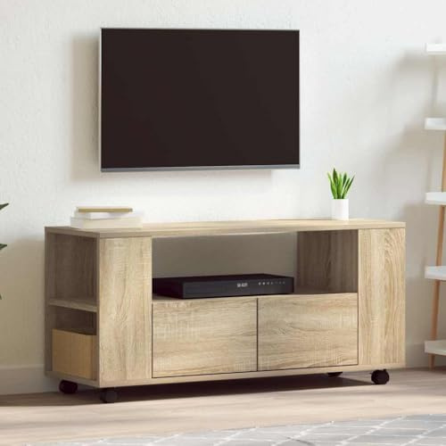KTHLBRH TV-Schrank Sonoma-Eiche tv Regal Fernseher kommode Sideboard tv Fernseher Schrank 102x34,5x43 cm Holzwerkstoff