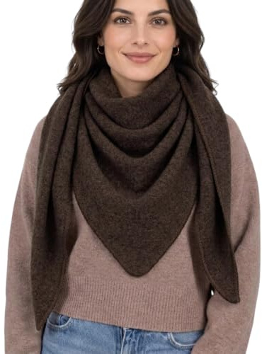 Ziona Damen Dreieckschal Viskose 180x80 cm Bouclé Schal Herbst Winter