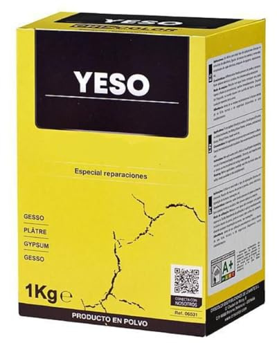 YIJIA | Yeso en polvo, Pasta para reparar, Alta Adherencia, Ideal para reparar grietas y pequeños agujeros, Formato 1 Kg, Color Blanco