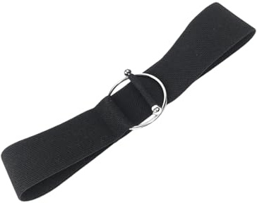 Beimus töjbart midjebälte med inbyggt halkfritt inre lager för fitnessrutiner eller kontorskläder justerbart korsett bälte, Svart, one size