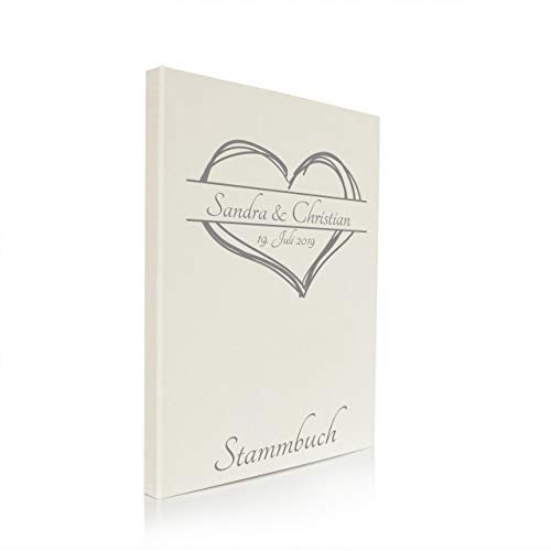 Hochzeitideal Stammbuch der Familie A4 inkl. Personalisierung Bezug Leinen Nr. 161 (Creme)