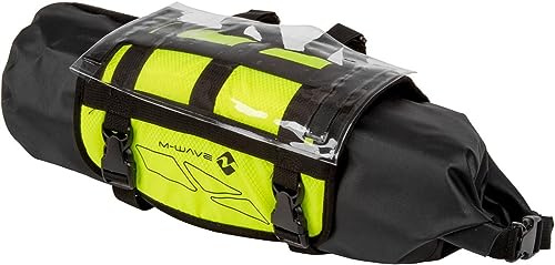 M-WAVE Unisex – Erwachsene Rough Ride Front Fahrrad Lenkertasche neongelb, ca. 59x23 cm