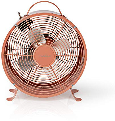 NEDIS FNCL10PK20P Ventilador de mesa Retro | Diámetro de 25 cm | 2 Velocidades | Rosa Vintage