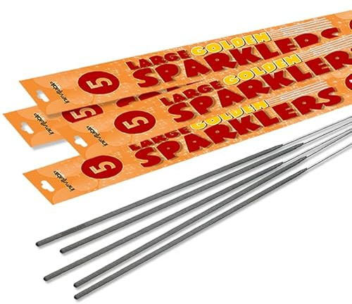 Inevitable Party 20 x 25cm (10) Handheld Large Golden Sparklers (20 Sparklers (4 Packs))