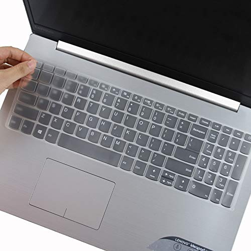 Cubierta de teclado para Lenovo Ideapad 3 15 15.6 pulgadas FHD portátil con teclado numérico protector de piel, 2020 Lenovo Ideapad 3 15 Accesorios, transparente (diseño de EE. UU.)