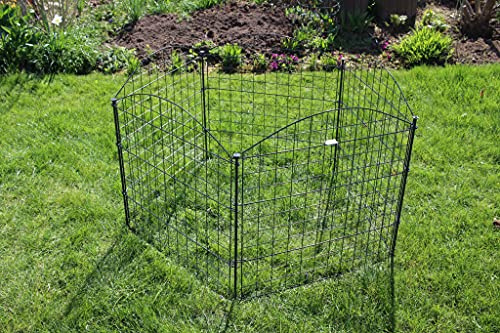 Teichzaun Oberbogen Komplettset Anthrazit Gartenzaun Gitterzaun Metallzaun Zaun Zaunmatten Freigehege 11 tlg. HC Garten & Freizeit