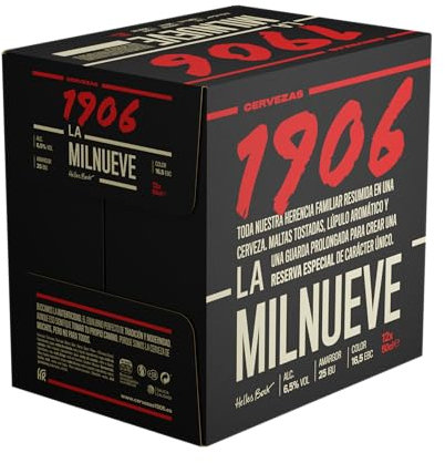 1906 Reserva Especial - Cerveza Lager Extra, Pack de 12 Botellas x 50 cl, Sabor Amargo y Aroma Tostado, Galardonada Internacionalmente, 6,5% Volumen de Alcohol