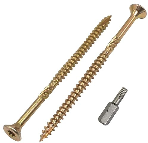 SKIR'CO Confezione da 40 viti universali in acciaio zincato da 5,0 x 120 mm, testa svasata, testa torx, tipo 17, viti truciolare (40, 5,0 x 120 mm)