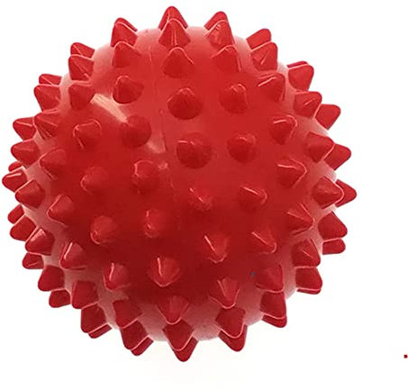 LTLCLZ Stachelige Massagebälle 9 cm Für Fußrückenmuskulatur Stachelige Massagerolle Kugel Für Plantarfasziitis Therapie Tiefengewebe,Rot