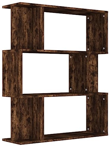 vidaXL Estantería/Biombo Madera aglomerada Roble Ahumado 80x24x96 cm