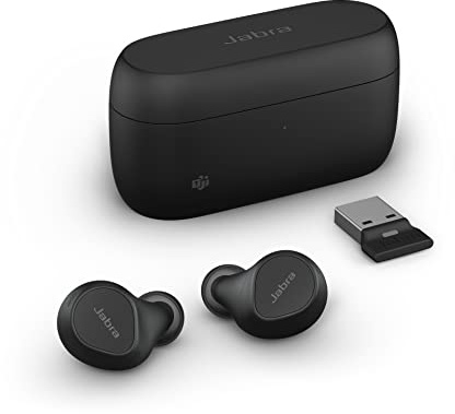 Jabra Evolve2 True Wireless Earbuds - in-Ear Bluetooth Earbuds with Active Noise Cancellation & 4-Mic MultiSensor Voice Technology - Microsoft Teams Certified, Works with All Meeting Apps - Black