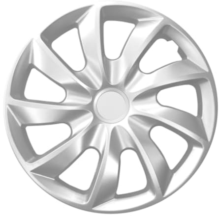 Luckyberg Radkappen 14 Zoll | Radzierblenden 4er-Set für die meisten Automarken und Stahlfelgen, Zierkappen in vielen Farben. Felgenabdeckung für Autofelgen. (14 - Silver)