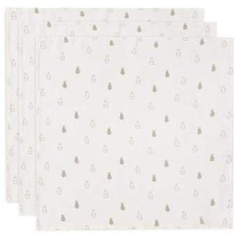 Jollein 535-851-67093 Mulltücher/Swaddle 3er Set - Happy Miffy Olive (70x70cm)