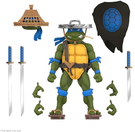 Super7 ULTIMATES! Teenage Mutant Ninja Turtles Ninja Nomad Leonardo - 7 TMNT Action Figure with Accessories Classic Cartoon Collectibles and Retro Toys
