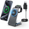 ZnnYoo 3 in 1 Magsafe Ladegerät, 15W induktive ladestation Apple Watch und iPhone, Wireless Charger für iPhone 16/15/14/13/12 Serie, Kabelloses Ladegerät für iWatch 9/8/7/6/5/4/3/2 und AirPods 3/2/Pro